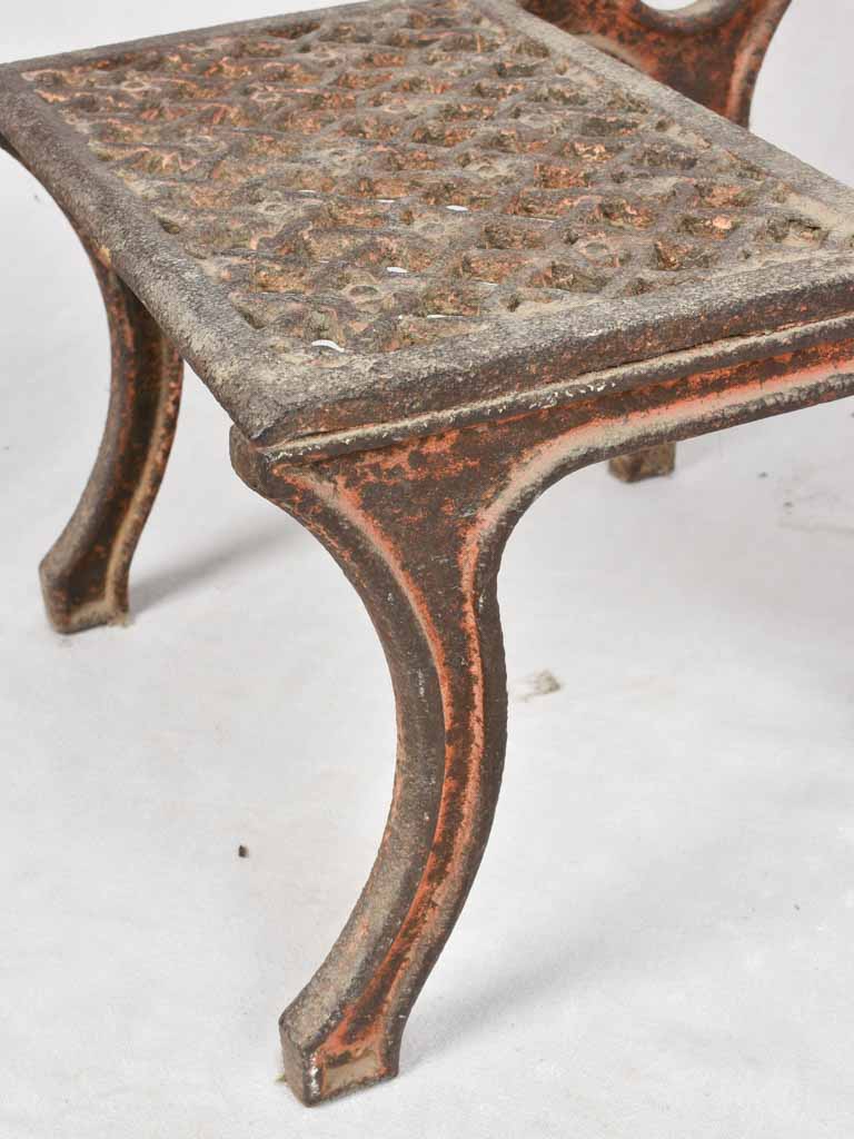 19th century cast iron Italian industrial step with red patina 24"