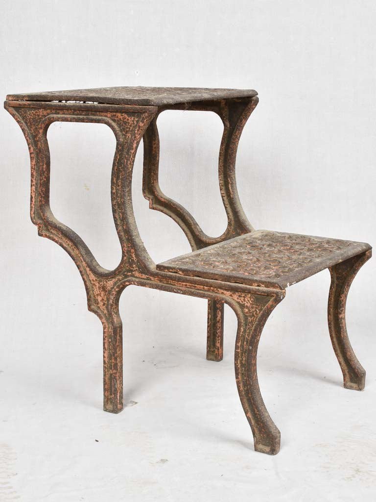 19th century cast iron Italian industrial step with red patina 24"