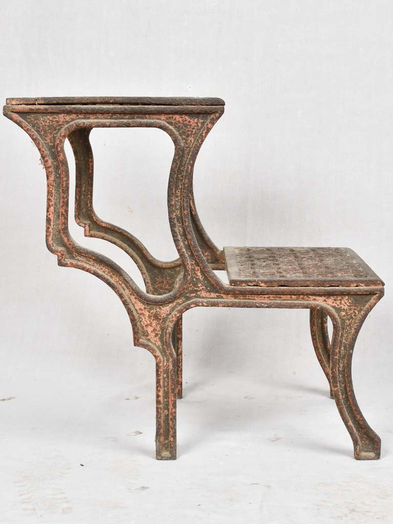 19th century cast iron Italian industrial step with red patina 24"