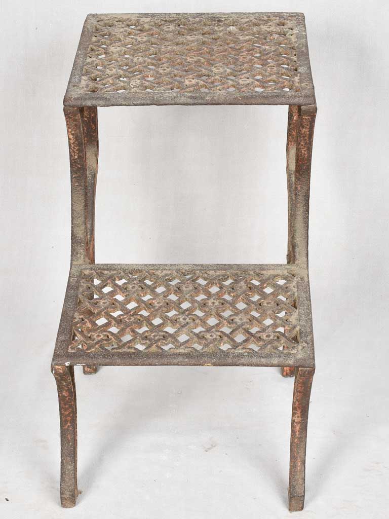 19th century cast iron Italian industrial step with red patina 24"