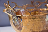 Large champagne ice bucket with moose head handles