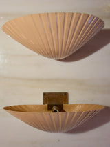 Pair of vintage scallop wall sconces