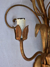 Pair of large wall sconces decorated with wheat motifs 28¼"
