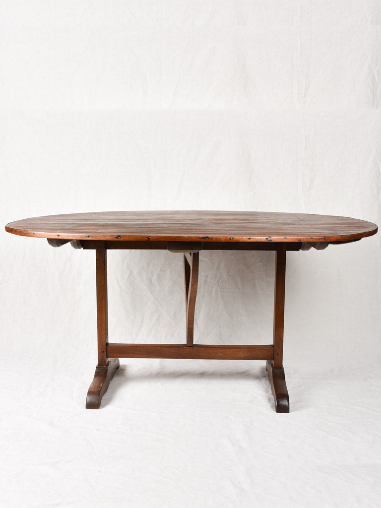 Antique French winemaker's table - oval 59¾" x 46"