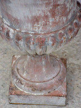 Pair of large 19th Century cast iron Medici urns 26½"