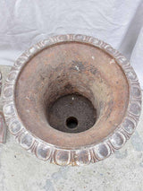 Pair of large 19th Century cast iron Medici urns 26½"