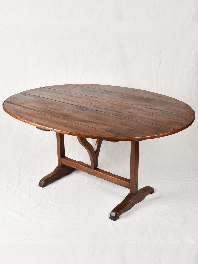Antique French winemaker's table - oval 59¾" x 46"