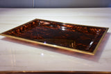 Vintage French platter with tortoise shell finish