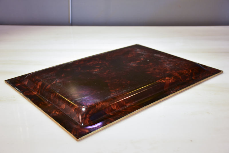 Vintage French platter with tortoise shell finish