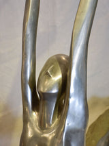 Large vintage resin sculpture of a woman practicing yoga