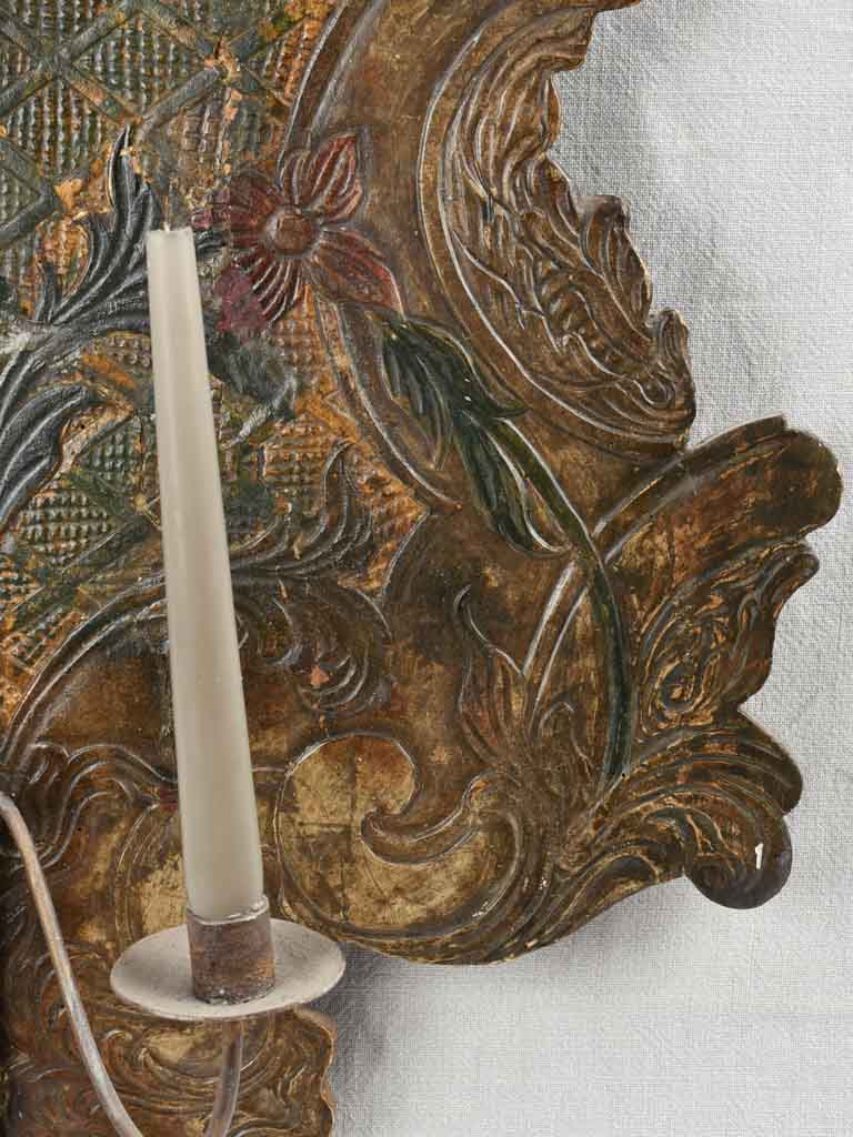 Large candle wall sconce, Italian, 17th century 37¾ x 26""
