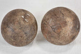 2 large wooden skittle balls from the late 19th century 6¼"