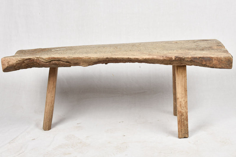 Large primitive coffee table with three legs 50"