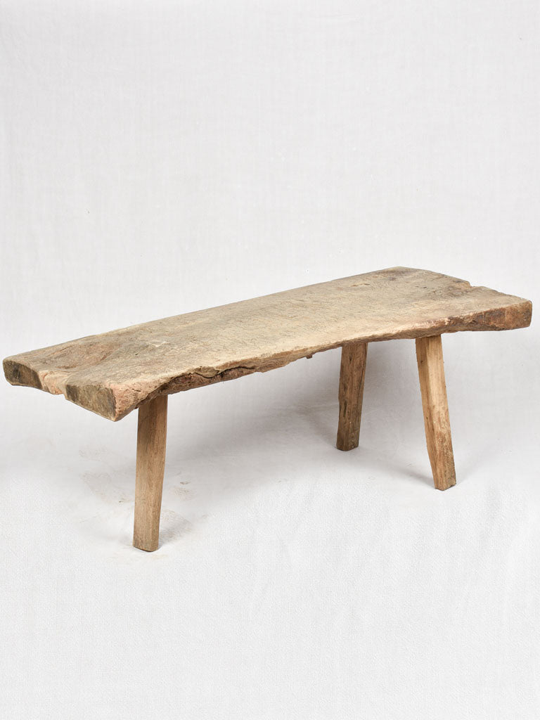 Large primitive coffee table with three legs 50"