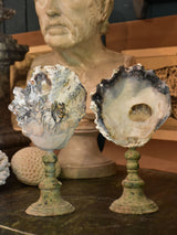 Pair of Napoleon III mounted shells with white barnacles