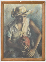 Antique Pastel Portrait Provençal Young Man