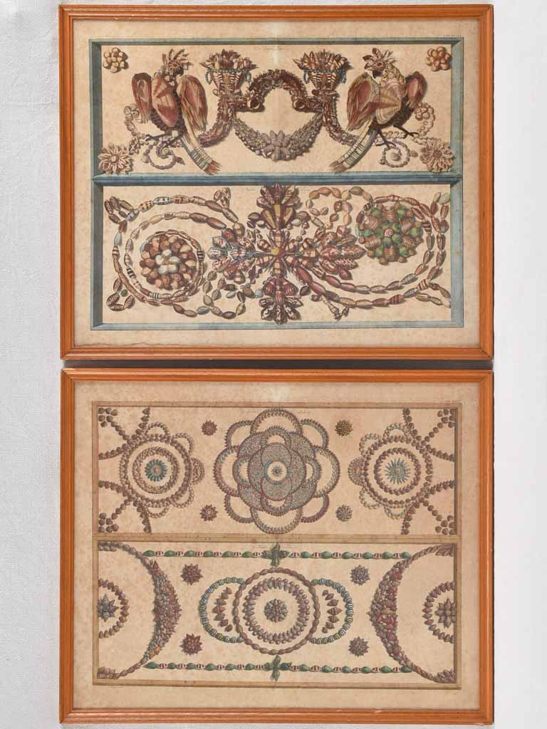 Pair of 18th century engravings, drawer designs