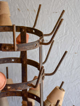 Vintage French bottle drying stand