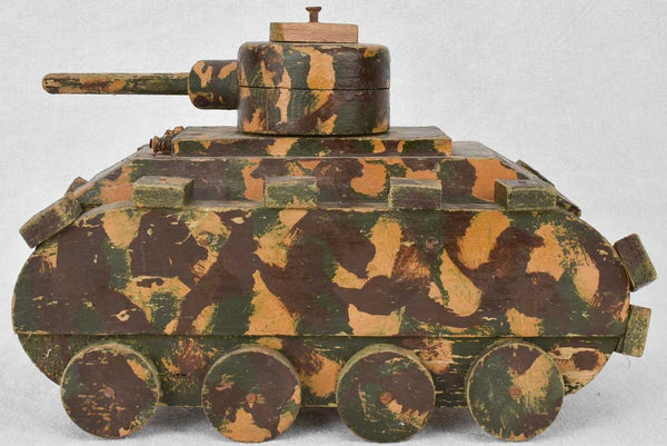 Vintage Camouflaged Toy Tanker From 1950s