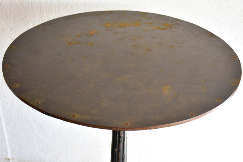 19th Century French bistro table with cast iron base