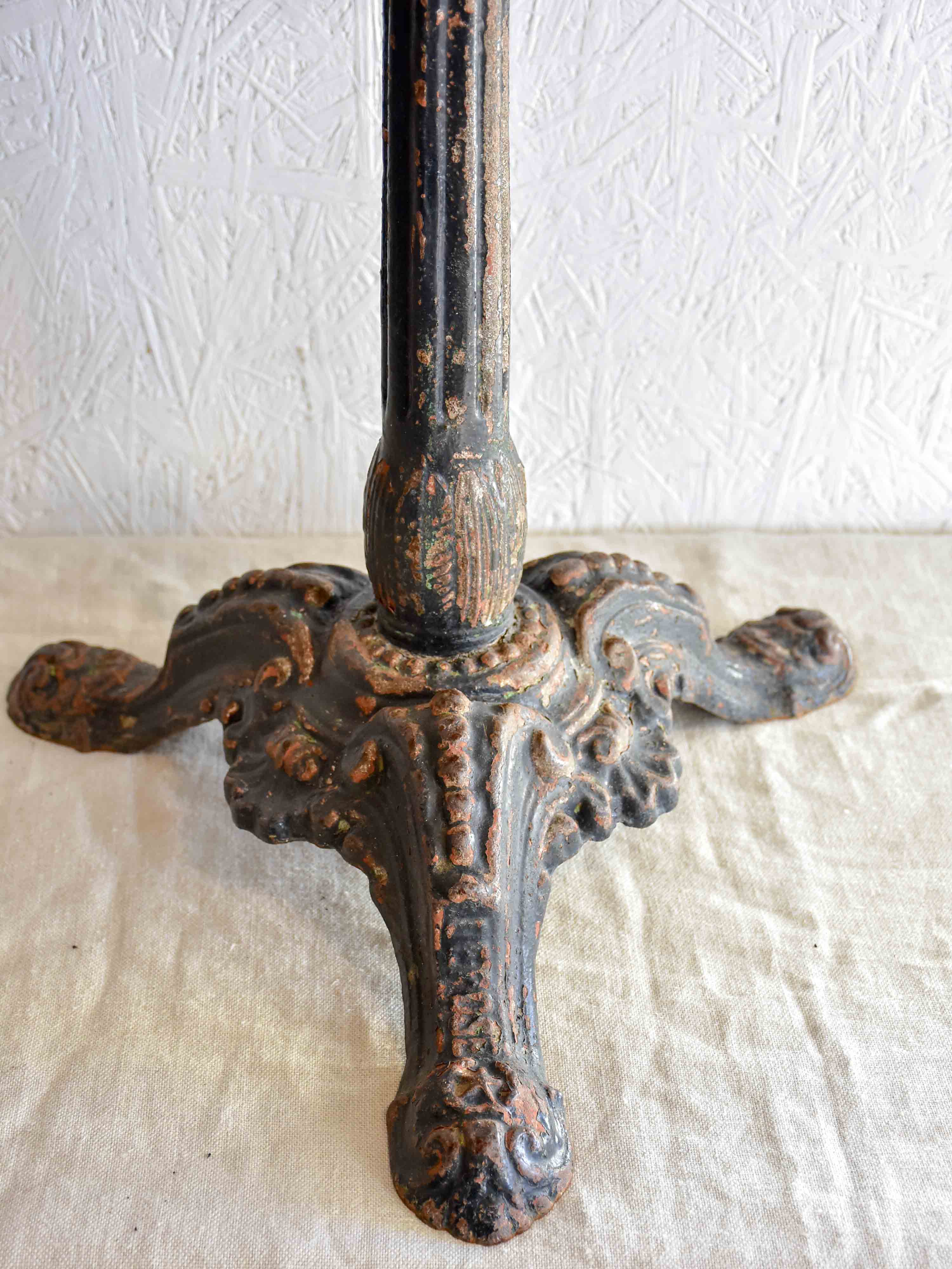 19th Century French bistro table with cast iron base
