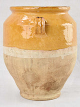 Distinctive half-glazed antique confit pot