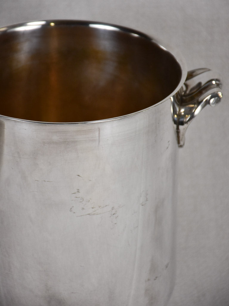 Silver plate 1950s Christofle ice bucket with handles