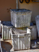 Collection of four very large Willy Guhl garden planters - square 23¾"