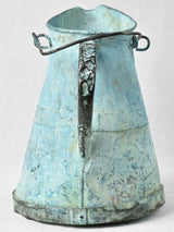 19th century copper verdigris pitcher 15¾"