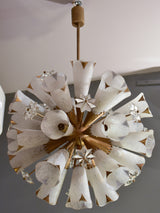 Vintage French sputnik chandelier with sevre glass