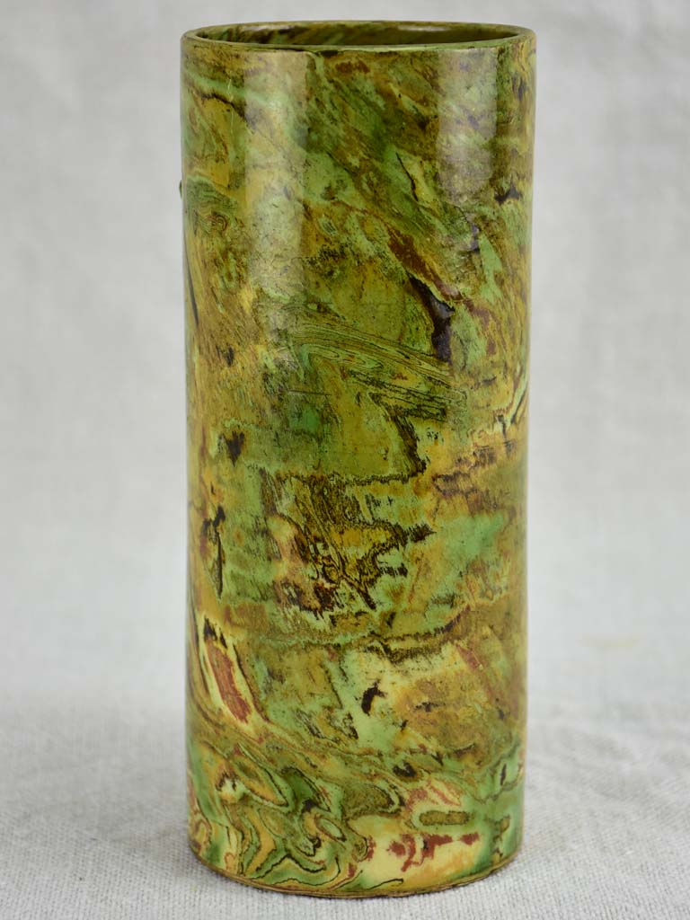 Small antique French Pichon vase with orange blossom from Uzes 6¼"
