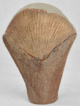 1960s sandstone Pichon shell vase 8¾"