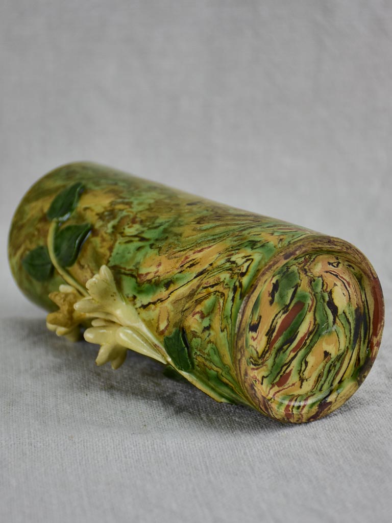 Small antique French Pichon vase with orange blossom from Uzes 6¼"