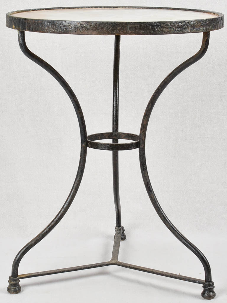 Late 19th century marble & wrought iron bistro garden table