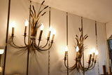 RESERVED Pair of large Maison Charles wall sconces - bullrush