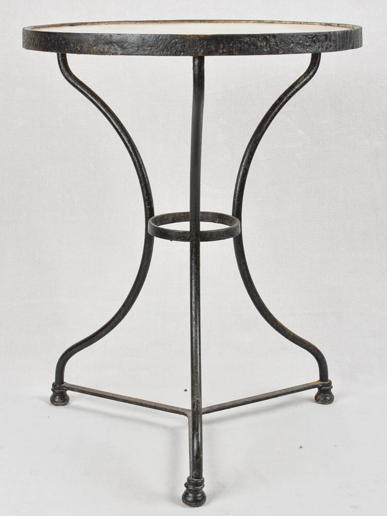 Late 19th century marble & wrought iron bistro garden table