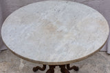 19th Century Italian marble top garden table with cast iron base