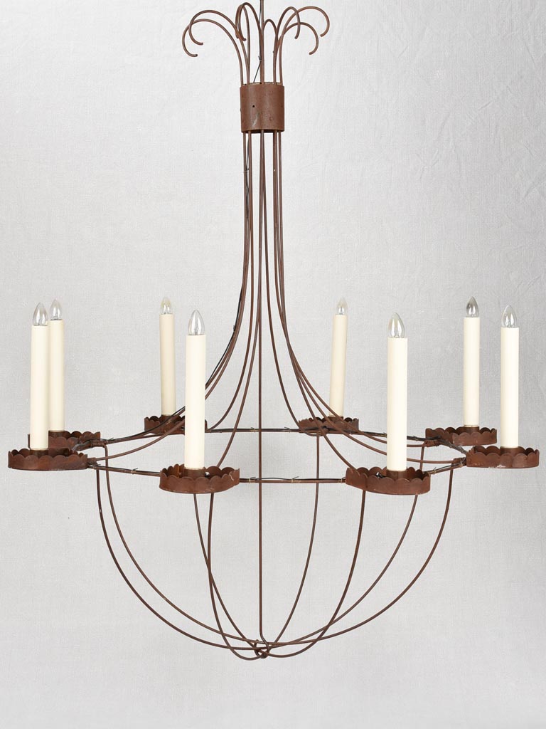 Artisan made 8 branch chandelier 31½" x 41¼"