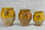 Collection of three nineteenth century French confit pots