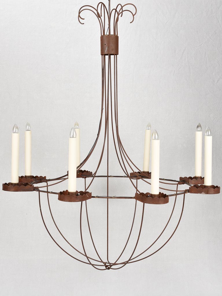 Artisan made 8 branch chandelier 31½" x 41¼"