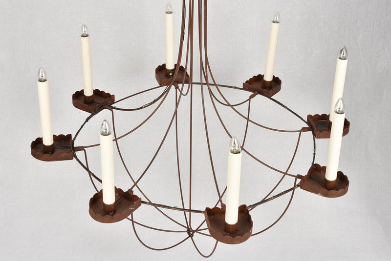 Artisan made 8 branch chandelier 31½" x 41¼"