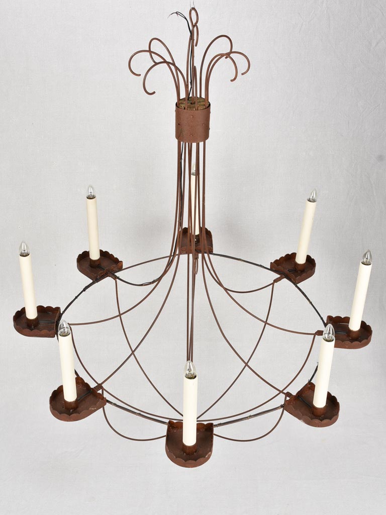 Artisan made 8 branch chandelier 31½" x 41¼"