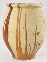 Antique glazed ceramic olive jar