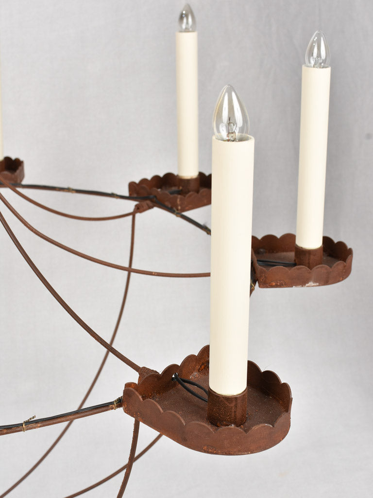 Artisan made 8 branch chandelier 31½" x 41¼"