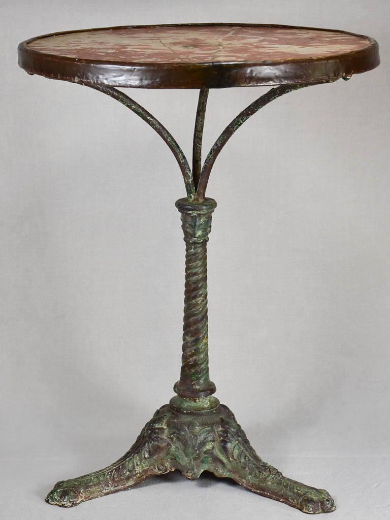 Cast iron and marble bistro table from the late 19th century