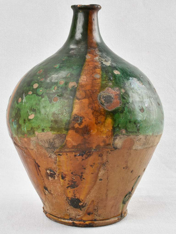 Rare 19th century pitcher with green glaze 12½"