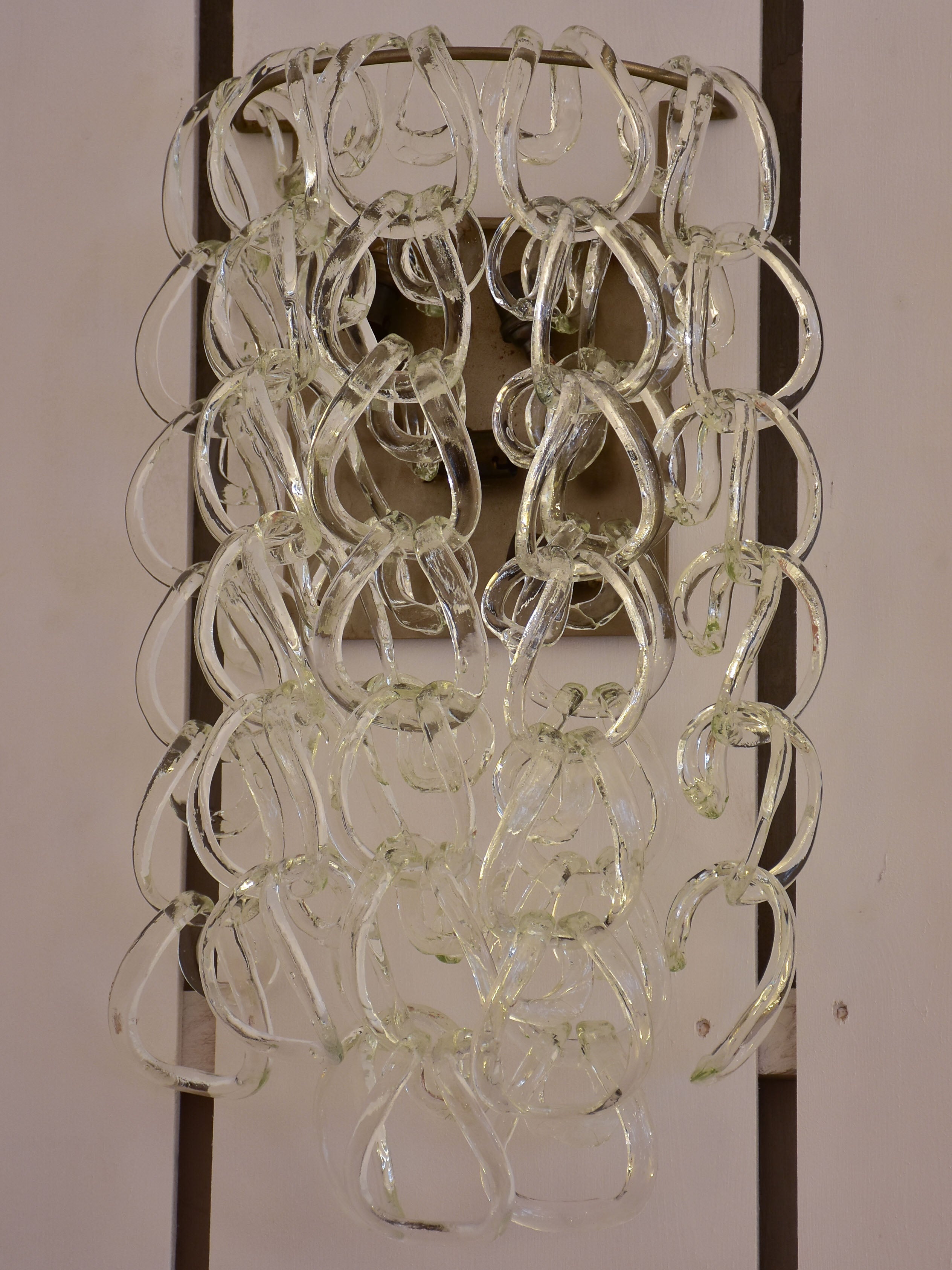 Angelo Mangiarotti wall sconces - clear chain
