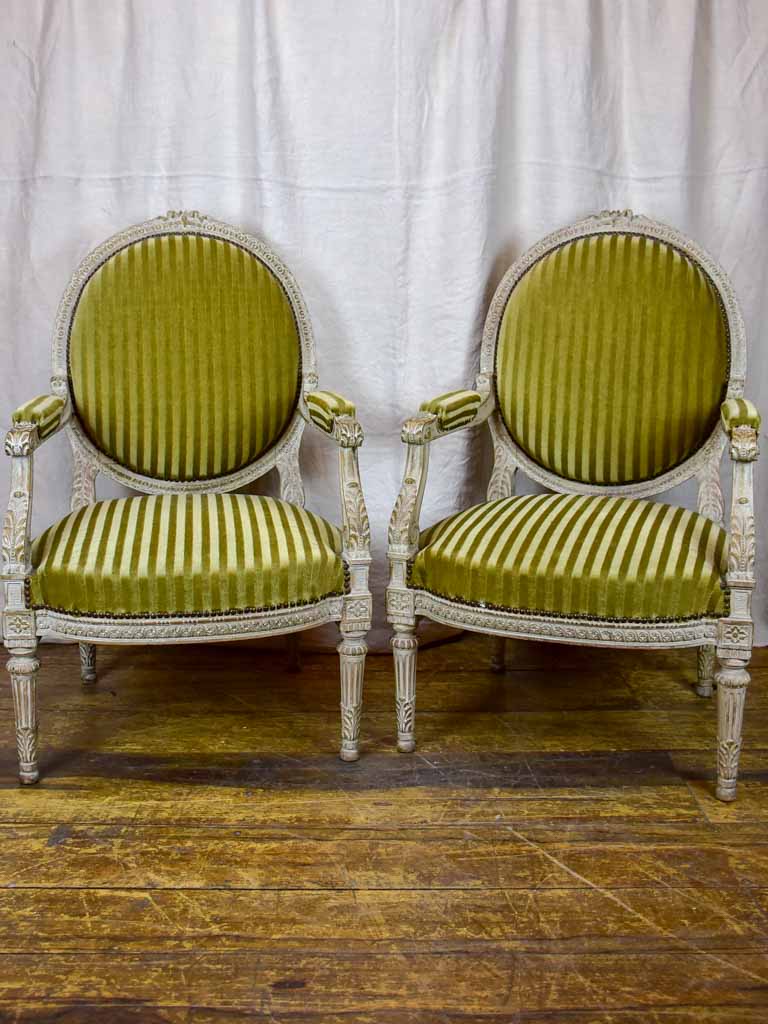 Pair of large Louis XVI armchairs