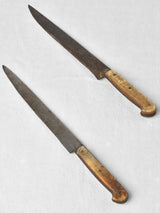 Pair of 18th century carving knives w/ horn handles 15¼"
