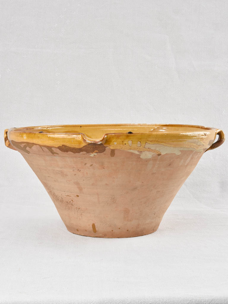 Large antique French terracotta tian bowl 19¼"